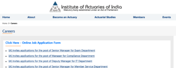 Institute of Actuaries of India (IAI) - 2024: Great Job Vacancies Announcement